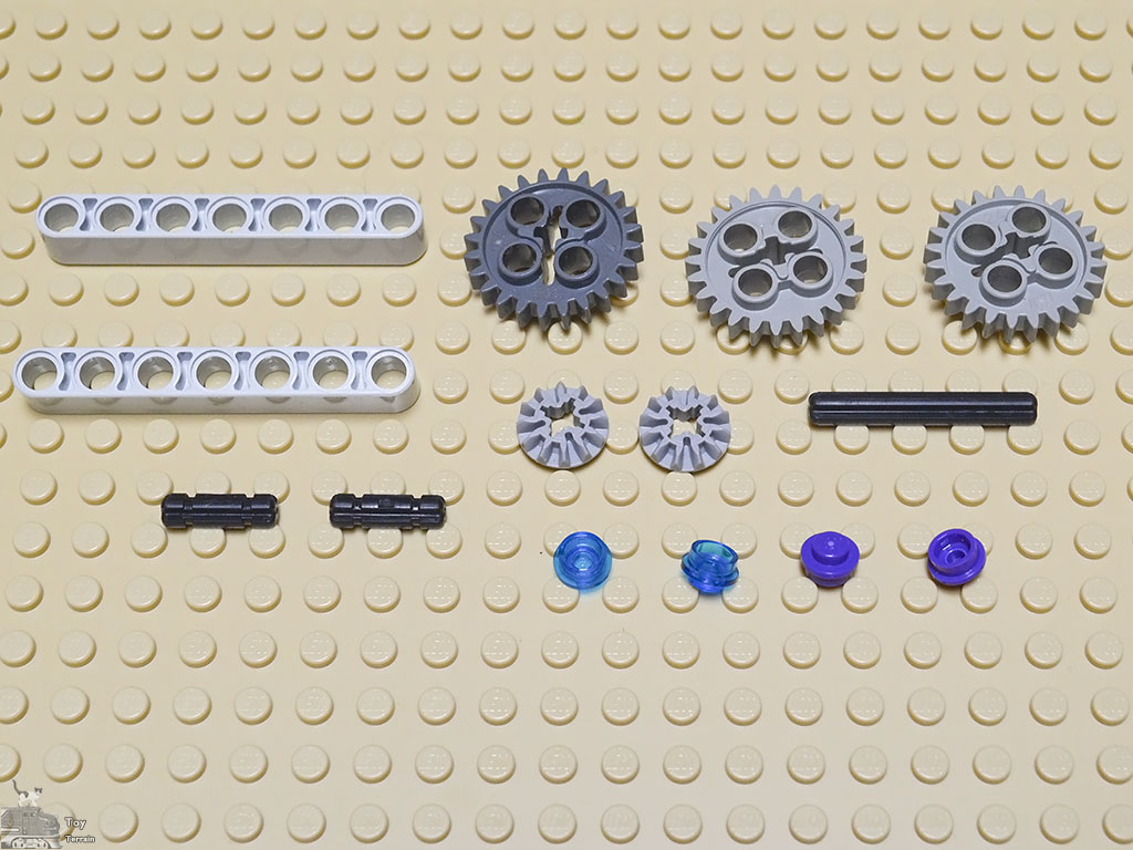 Inventory of LEGO pieces used in this fidget spinner